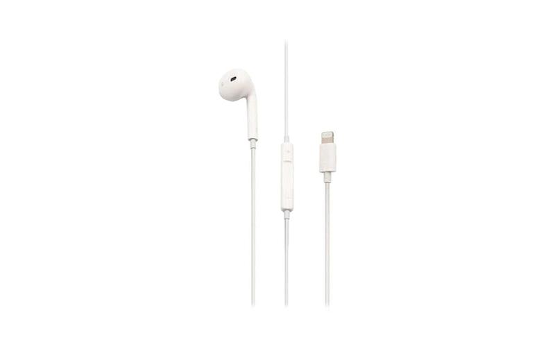 Porodo Soundtec Stereo Mono / Single Earphone Lightning Connector with High-Clarify Mic – White [ PD-LMNEP-WH ]